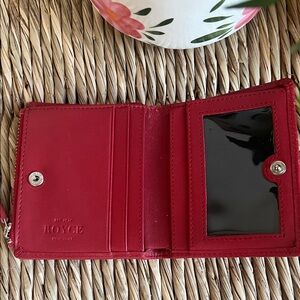 Royce New York Red Leather Compact Trifold Wallet